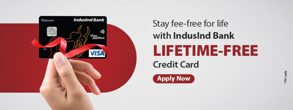 lifetime free credit card from indusind bank